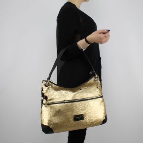 Bolso de hombro de Patrizia Pepe de oro de lentejuelas 2V7788 A2BF