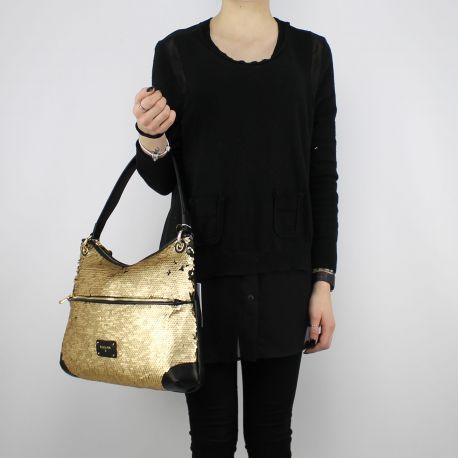 Tasche ein-Schulter-Patrizia Pepe-gold mit pailletten 2V7788 A2BF