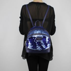 Backpack Patrizia Pepe blue with sequins 2V7786 A2BF