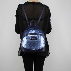 Backpack Patrizia Pepe blue with sequins 2V7786 A2BF