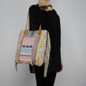 Sac Shopping par Patrizia Pepe multicolore avec une frange 2V7964 A3FJ