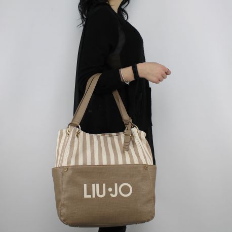 Bolsa de compras de Liu Jo de la india, el beige y el marrón N18220 T7114