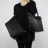 Bolsa de compras reversible Patrizia Pepe negro con estrellas y diamantes de imitación 2V7193 A3CR