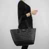 Sac Shopping réversible Patrizia Pepe noir avec des étoiles et strass 2V7193 A3CR