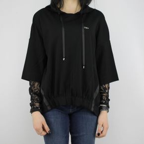 Sweatshirt-Liu Jo Sport Diana schwarz mit stickerei und pailletten