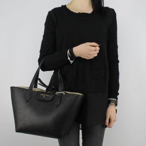 Sac Shopping réversible Patrizia Pepe noir et or 2V5516 AV63