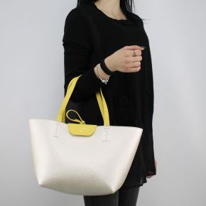 Sac Shopping réversible Patrizia Pepe jaune pearl 2V5516 AV63