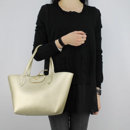 Sac Shopping réversible Patrizia Pepe perle et d'or 2V5516 AV63