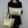 Bolsa de compras reversible Patrizia Pepe de la perla y oro 2V5516 AV63