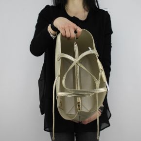Shopping bag, vertical, Patrizia Pepe pearl and gold 2V5517 AV63