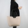 Bolsa de compras reversible Patrizia Pepe blanco, negro y beige 2V5452 AV63