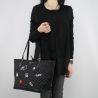 Shopping bag by Patrizia Pepe black with brooches jewel 2V7821 A3YN