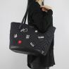 Shopping bag by Patrizia Pepe black with brooches jewel 2V7821 A3YN