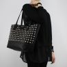 Bolsa de compras reversible Patrizia Pepe negro con postes de madera y perlas 2V7193 A2XM