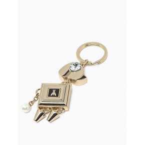 Keychain keyring Patrizia Pepe chien en or brillant