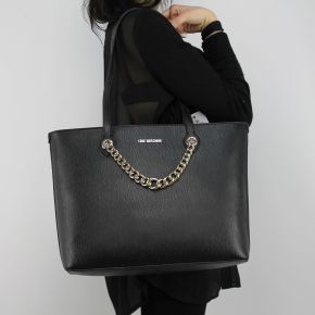 Le sac de la marque Love Moschino noir avec chaîne en or JC4261PP05KG0000