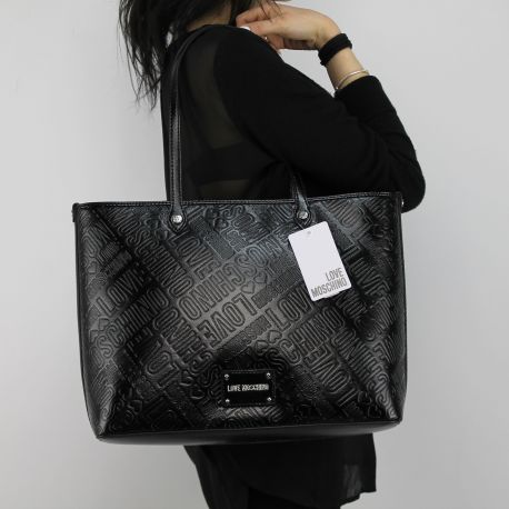 Shopping bag Love Moschino logoed black JC4233PP05KC0000