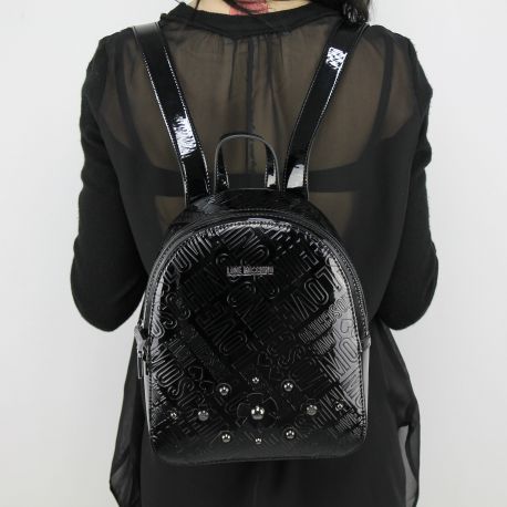 Rucksack Love Moschino lack logata schwarze JC4239PP05KD0000