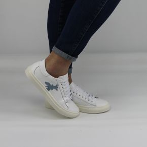 Chaussures Baskets Patrizia Pepe logo blanc céleste 2V7044 A483