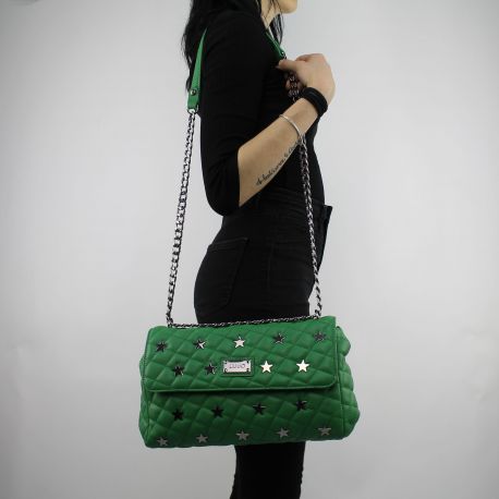 Bolso de hombro de m crossbody de california con estrellas verdes eléctrica N18234 E0010