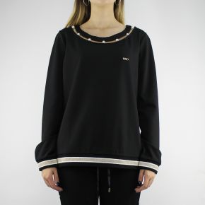 Sudadera de Liu Jo Deporte Debora negro con perlas