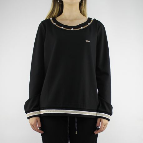 Sweatshirt-Liu Jo Sport-Debora schwarz mit perlen