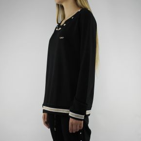 Sweat-shirt Liu Jo Sport Debora noir avec des perles