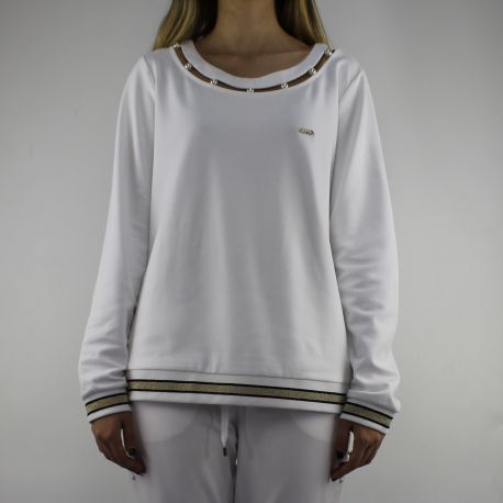 Sweatshirt-Liu Jo Sport-Debora weiß mit perlen