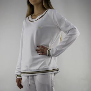 Sweat-shirt Liu Jo Sport Debora blanc avec perles