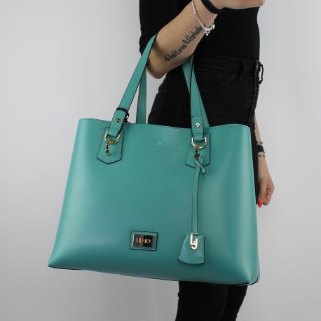 Shopping bag Liu Jo Tote Hawaii green python and soy A18145 E0018