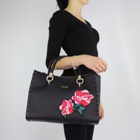 Borsa bauletto Satchel Zip Dock with embroidery Liu Jo black size M A68045 E0022