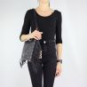 Sac Enveloppe de fichier Plat avec des franges noir A68090 E0058