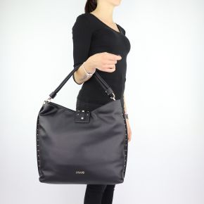 Borsa Monospalla Liu Jo Hobo Darsena punto ciniglia nera taglia L A68035 E0022