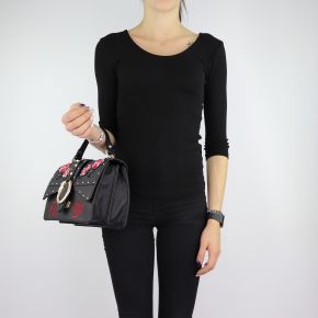 Bolsa de mano y hombro del bolso de Crossbody Dock con bordados en negro talla M A68039 E0006