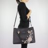 Borsa bauletto Satchel Zip Dock point chenille Liu Jo black size M A68045 E0022