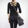 Borsa bauletto Satchel Zip Dock point chenille Liu Jo black size M A68045 E0022