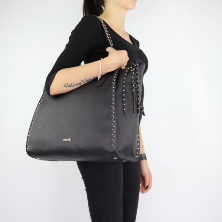 Bolsa de compras de Liu Jo Tote Alegría negro talla L A68046 E0033