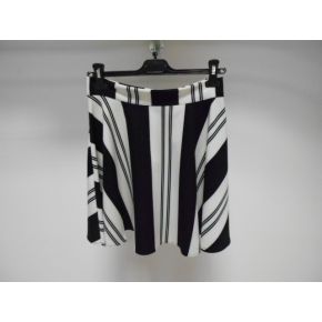 SKIRT WHITE LINES BLACK