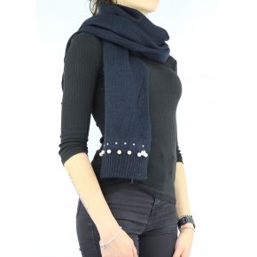 Foulard Liu Jo noir perles N68281 M0300